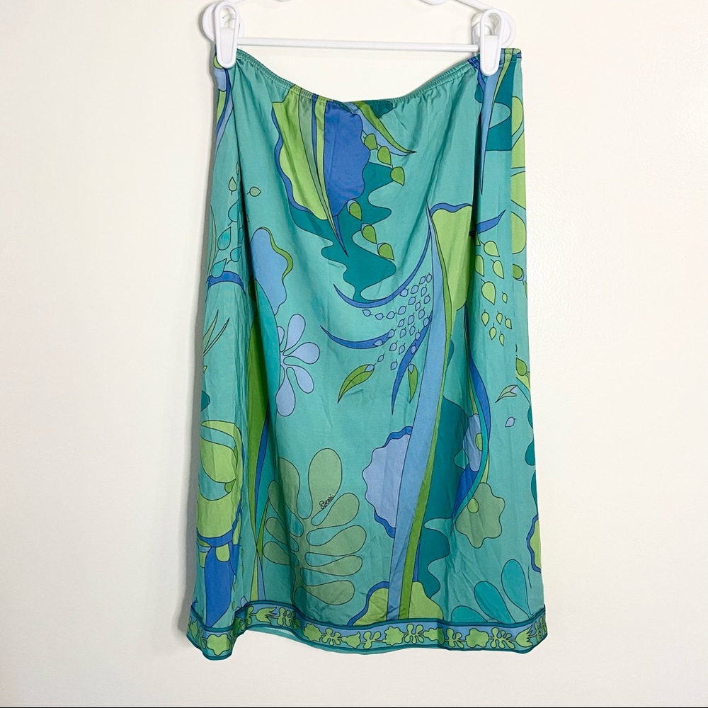 NWOT  Averado Bessi Blue Floral Print Tropical Skirt